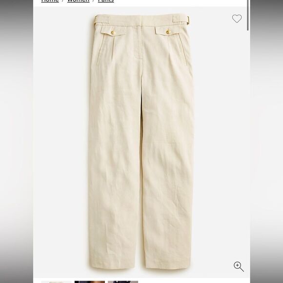 J Crew Collection side tab trousers Italian linen blend 4P - Picture 1 of 6